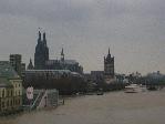 Koeln: Hochwasser Jan 2003 (Blick Richtung Koelner Dom)